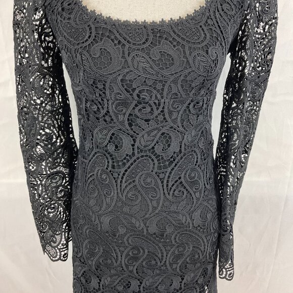 Maeve by Anthropologie Dress US 0 Black Lace Overlay Long Sleeve New NWT - Picture 4 of 13